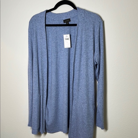 J.Jill Open Knit Speckled Blue Cardigan – NWT Size Large Tall - Picture 1 of 7